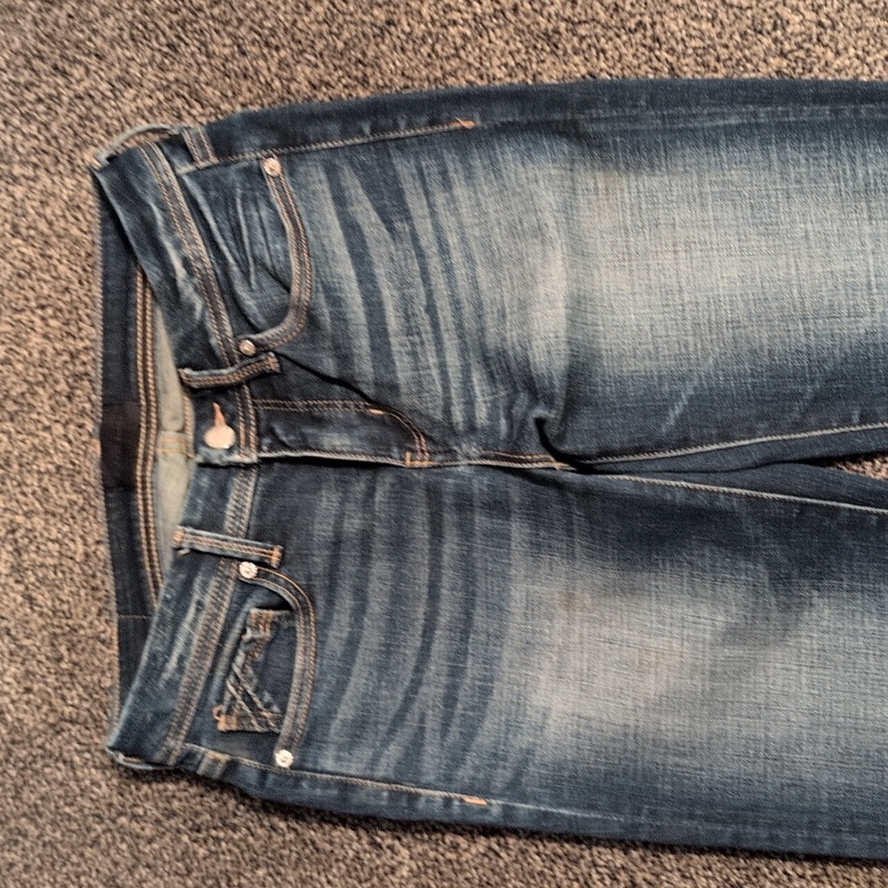 Buckle Black Blue Denim Flare Jeans 25x34 - Picture 4 of 14